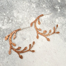 Copper Woodland Hoop Earrings
