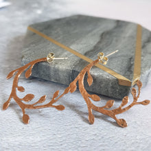 Copper Woodland Hoop Earrings