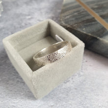 Wide Organic Textured Silver Ring