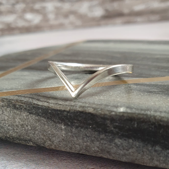 Sterling silver wishbone ring