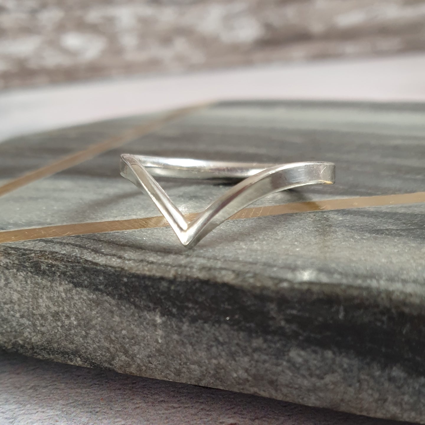 Sterling silver wishbone ring
