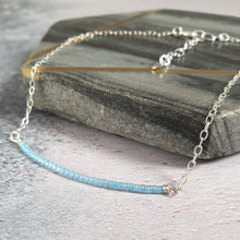Dainty Beaded Silver Anklet - Any Size