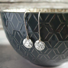 Hammered Disc Drop Earrings