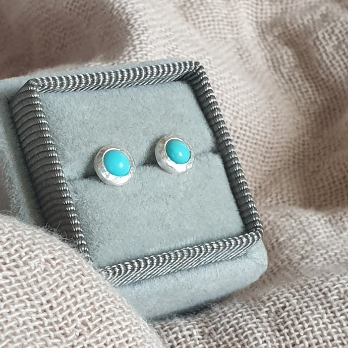 Turquoise Silver Stud Earrings