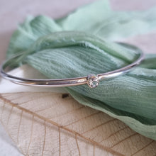 Silver Birthstone Bangle