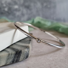 Silver Birthstone Bangle