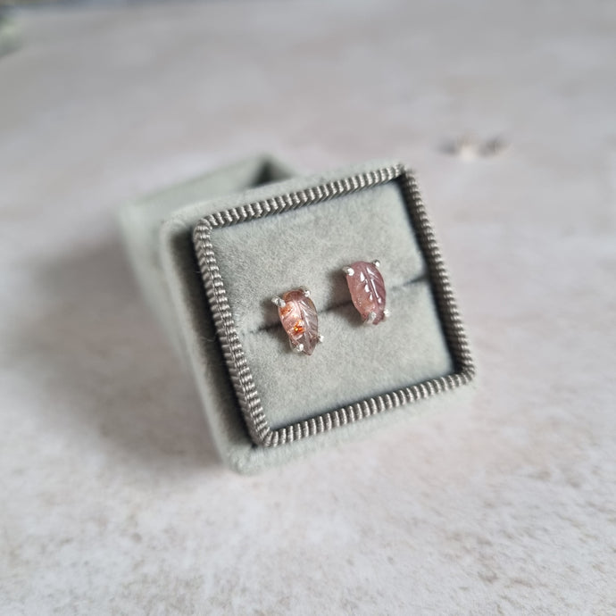 Little Tourmaline Leaf Stud Earrings