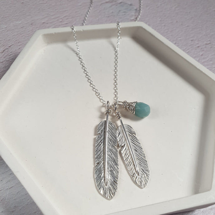 Feathers Silver Necklace