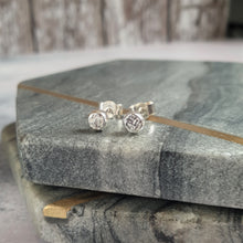 Organic Textured Silver Dot Earrings