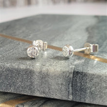 Organic Textured Silver Dot Earrings