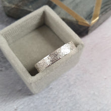 Wide Organic Textured Silver Ring