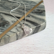 Hammered Heart Silver Necklace