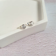 Organic Textured Silver Dot Earrings