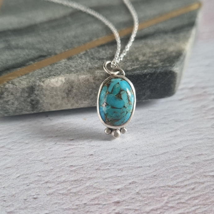 Small Turquoise Silver Necklace