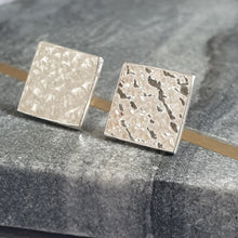 Hammered Large Square Stud Earrings