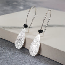 Black stone sterling silver earrings