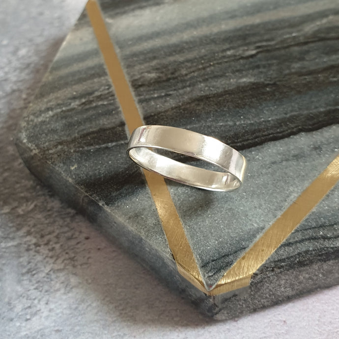 Wide Silver Band Ring