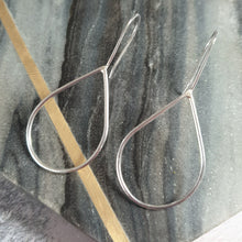 Handmade teardrop silver earrings