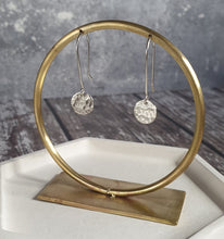 Hammered Disc silver earrings