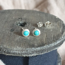 Turquoise Silver Stud Earrings