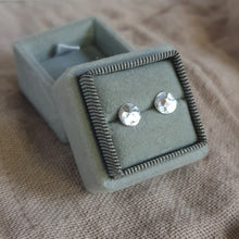 Silver Hammered Disc Stud Earrings