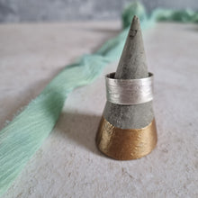Super Wide Organic Matt Silver Ring