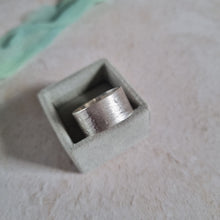 Super Wide Organic Matt Silver Ring
