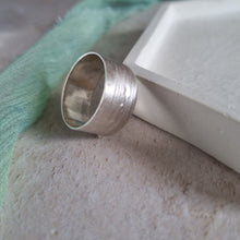 Super Wide Organic Matt Silver Ring