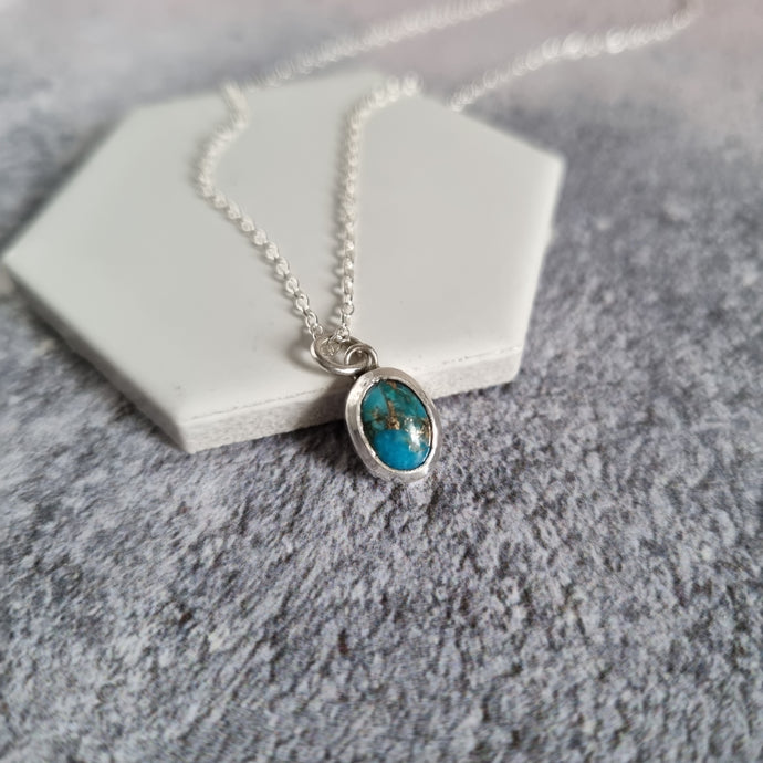 Dainty Turquoise Silver Necklace