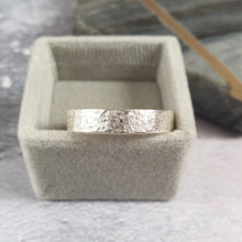Wide Organic Textured Silver Ring