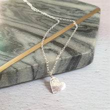 Hammered Heart Silver Necklace