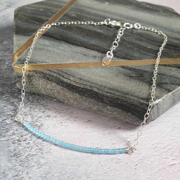 Dainty silver anklet