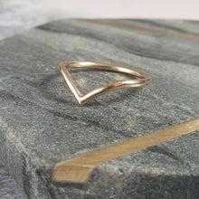 yellow gold wishbone ring